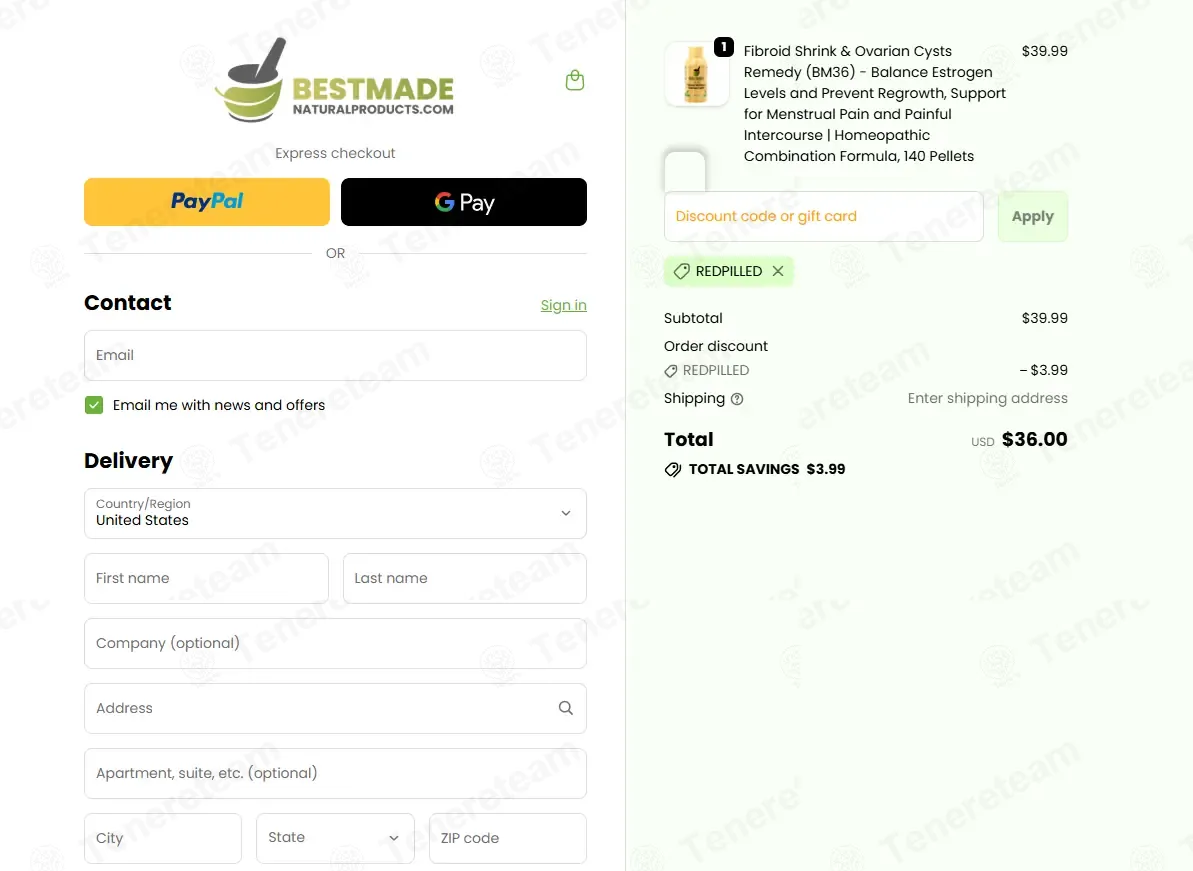 BestMade Natural Products coupon code: 10% off with REDPILLED. Tested and valid as 6 days ago.