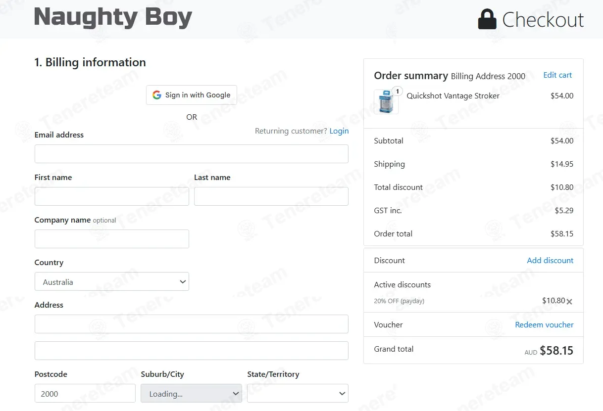 Naughty Boy AU coupon code: 20% off with payday. Tested and valid as 7 months ago.