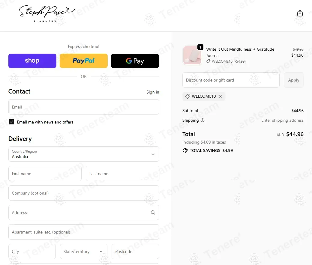 Steph Pase Planners coupon code: 10% off with WELCOME10. Tested and valid as 9 months ago.