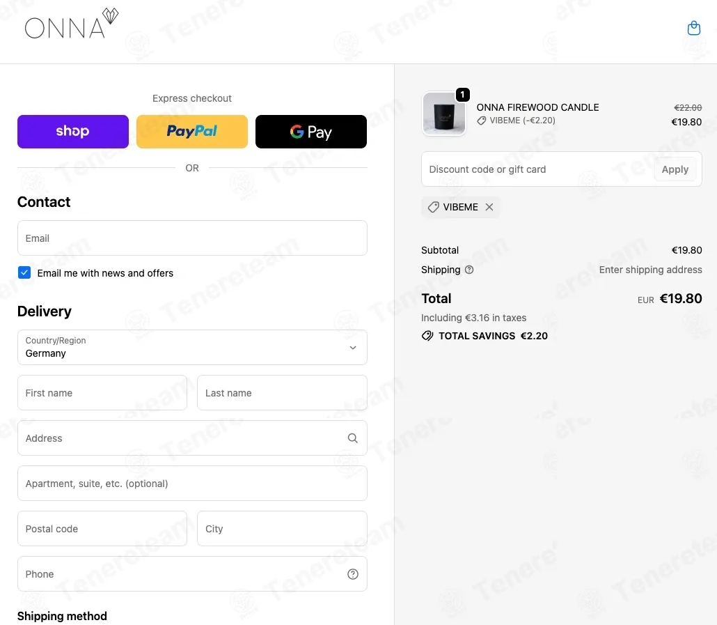 Onna Lifestyle coupon code: 10% off with VIBEME. Tested and valid as 2 weeks ago.