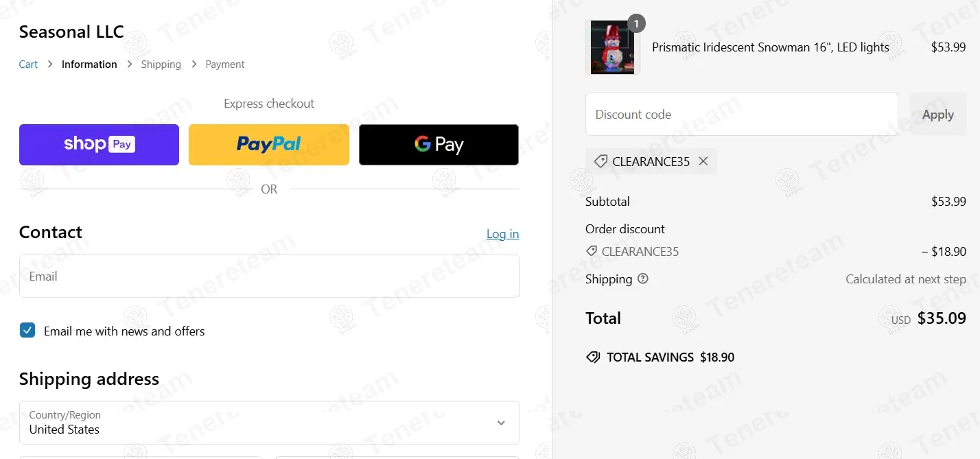 Seasonal LLC coupon code: 35% off with CLEARANCE35. Tested and valid as 1 year ago.