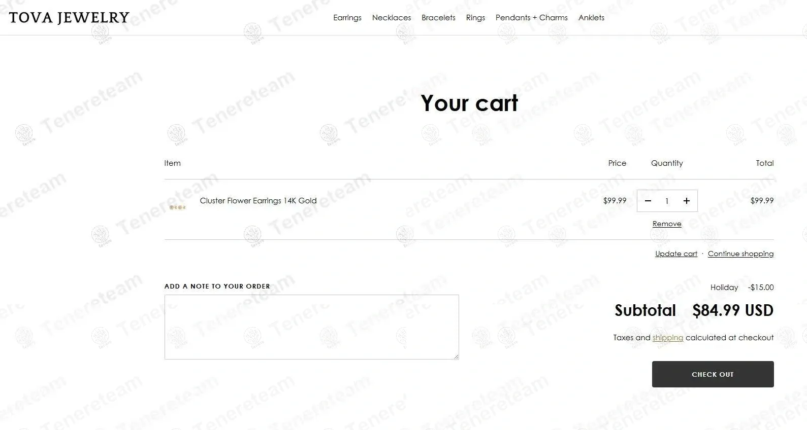Tova Jewelry coupon code: $15 off with Holiday. Tested and valid as 9 months ago.