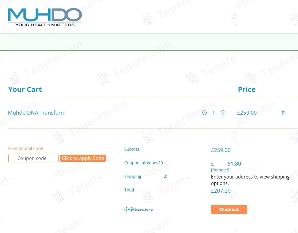 Muhdo coupon code: 20% off with affgenes20. Tested and valid as 8 months ago.
