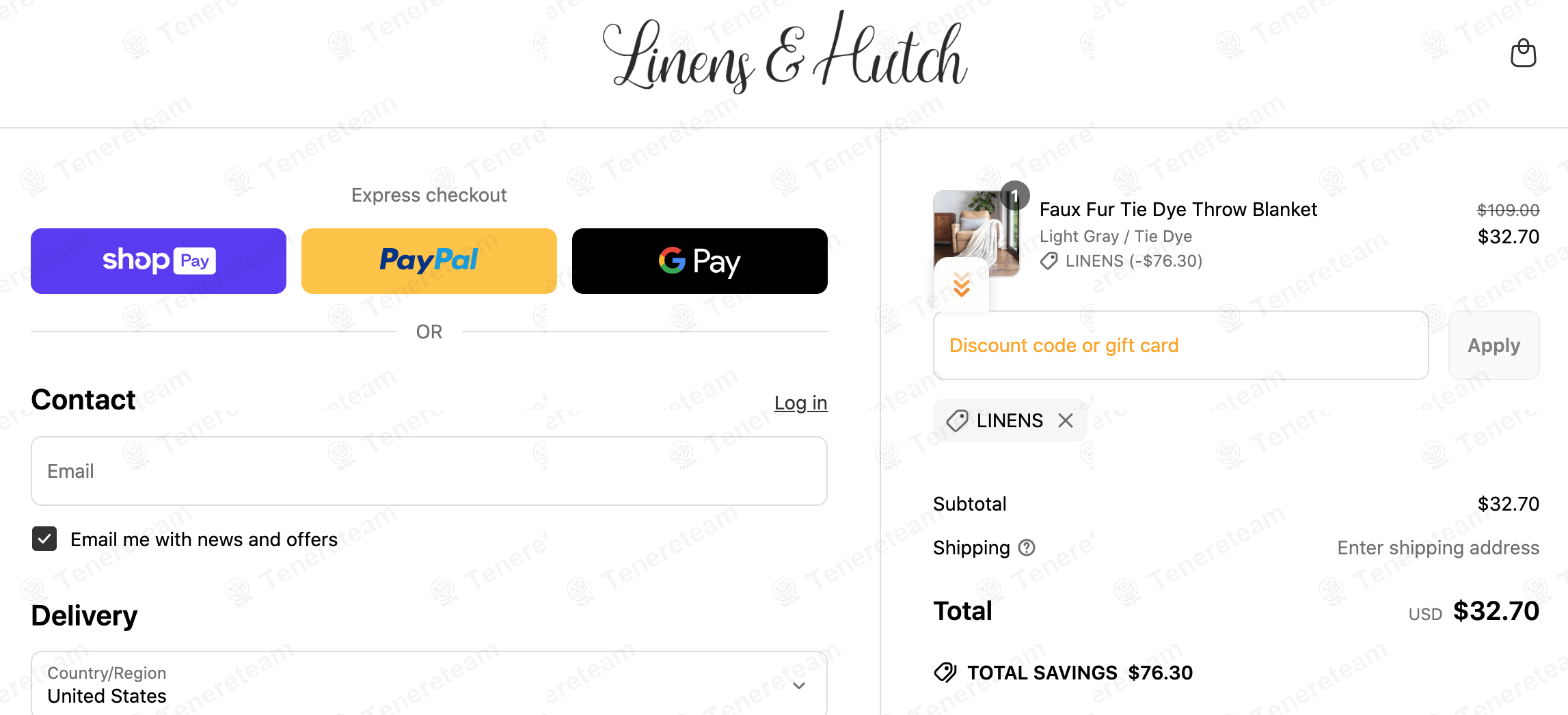 Linens And Hutch coupon code: 70% off with LINENS. Tested and valid as 1 year ago.