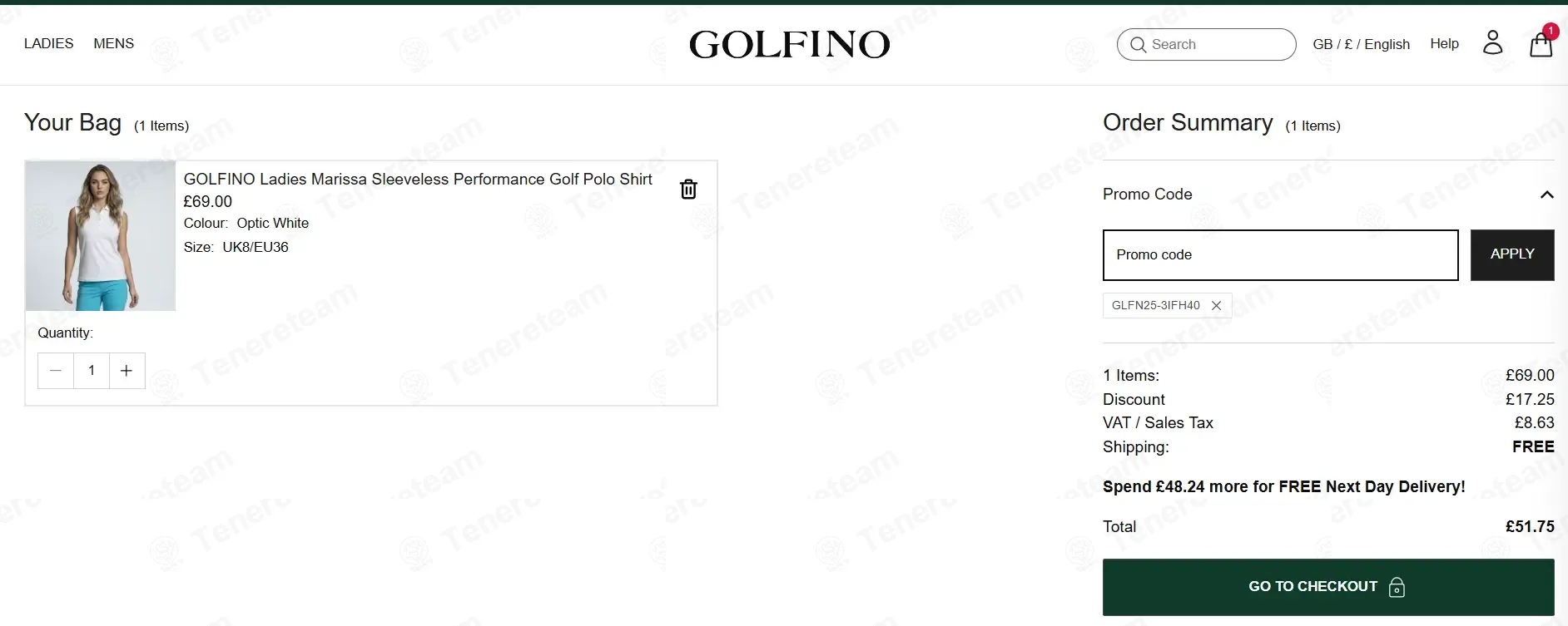 Golfino apply coupon code