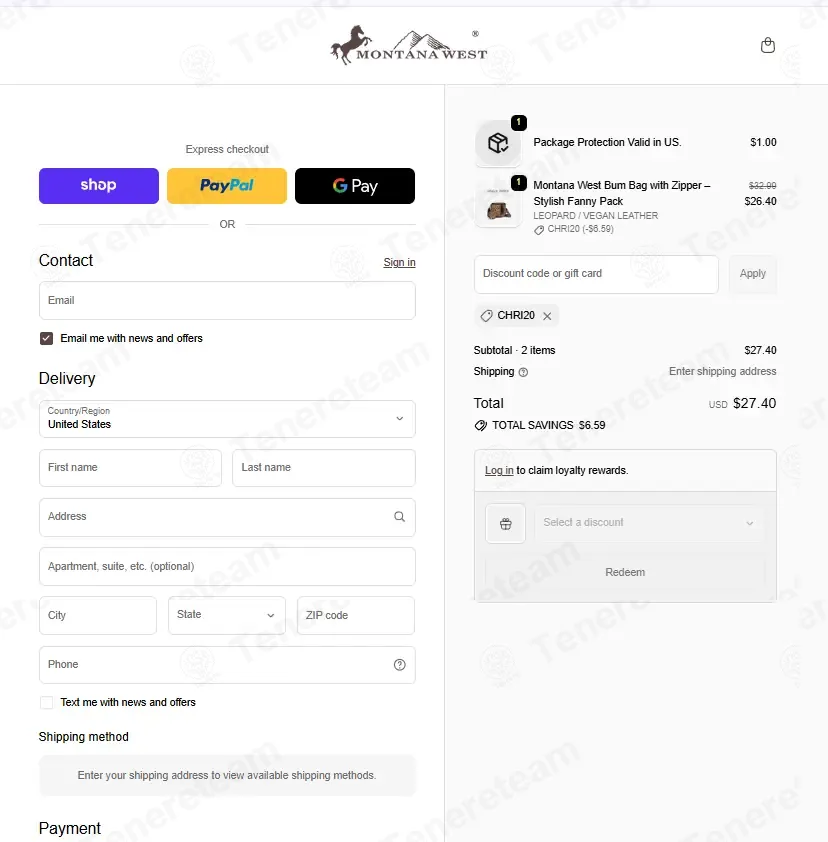 Montana West coupon code: 20% off with CHRI20. Tested and valid as 1 month ago.