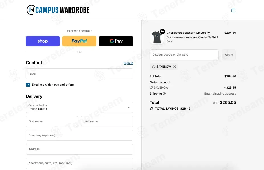 Campus Wardrobe coupon code: 10% off with SAVENOW. Tested and valid as 1 week ago.
