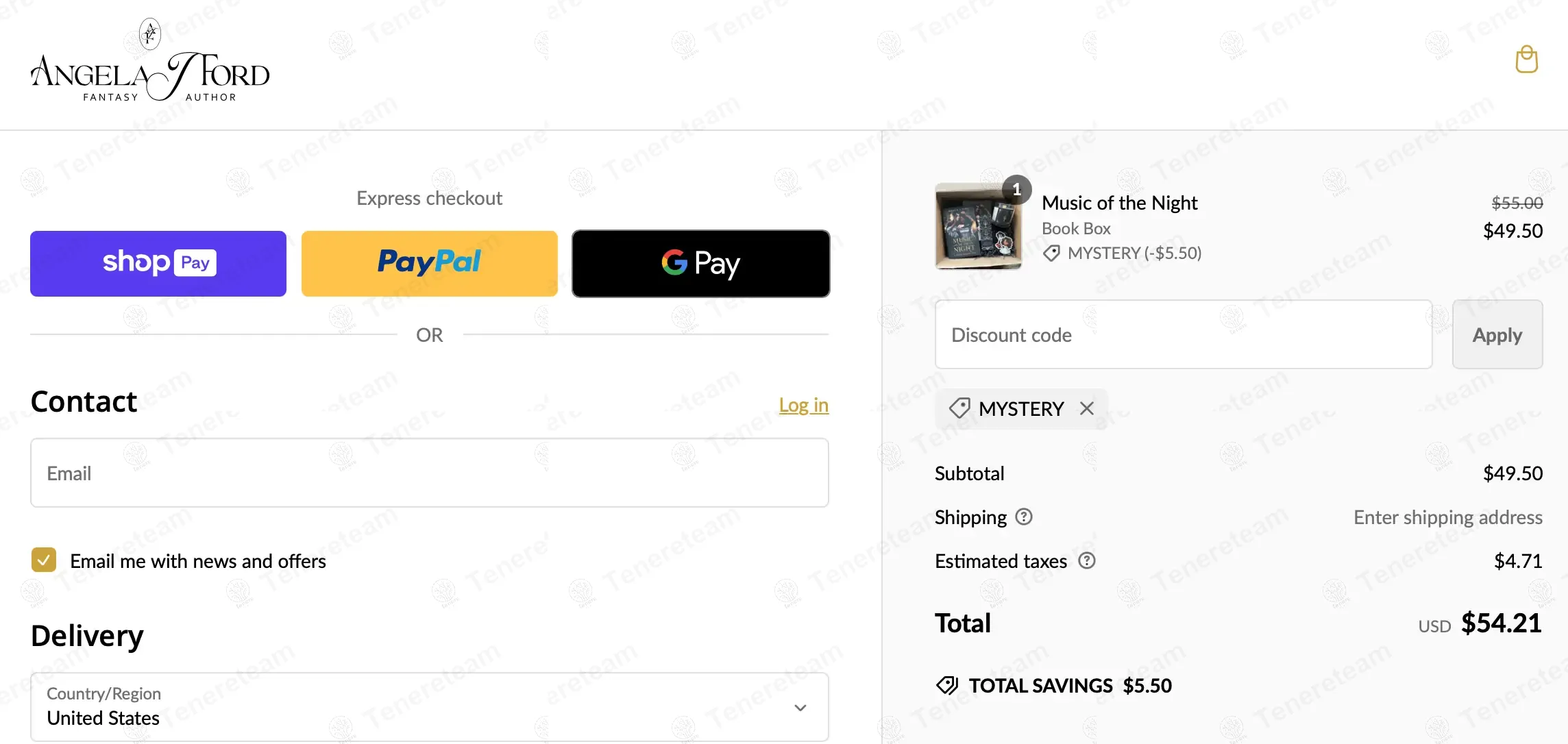 Angela J Ford coupon code: 10% off with mystery. Tested and valid as 1 year ago.