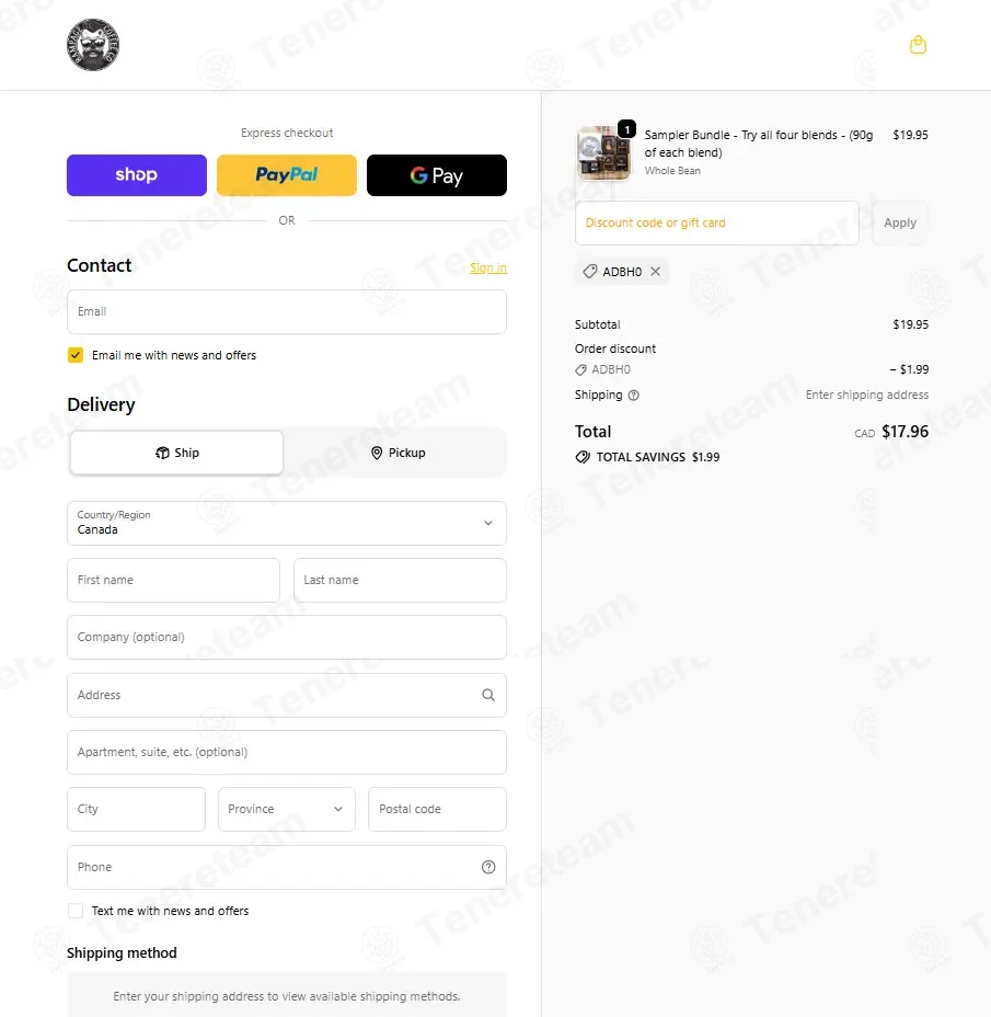 Rampage Coffee coupon code: 10% off with ADBH0. Tested and valid as 2 weeks ago.