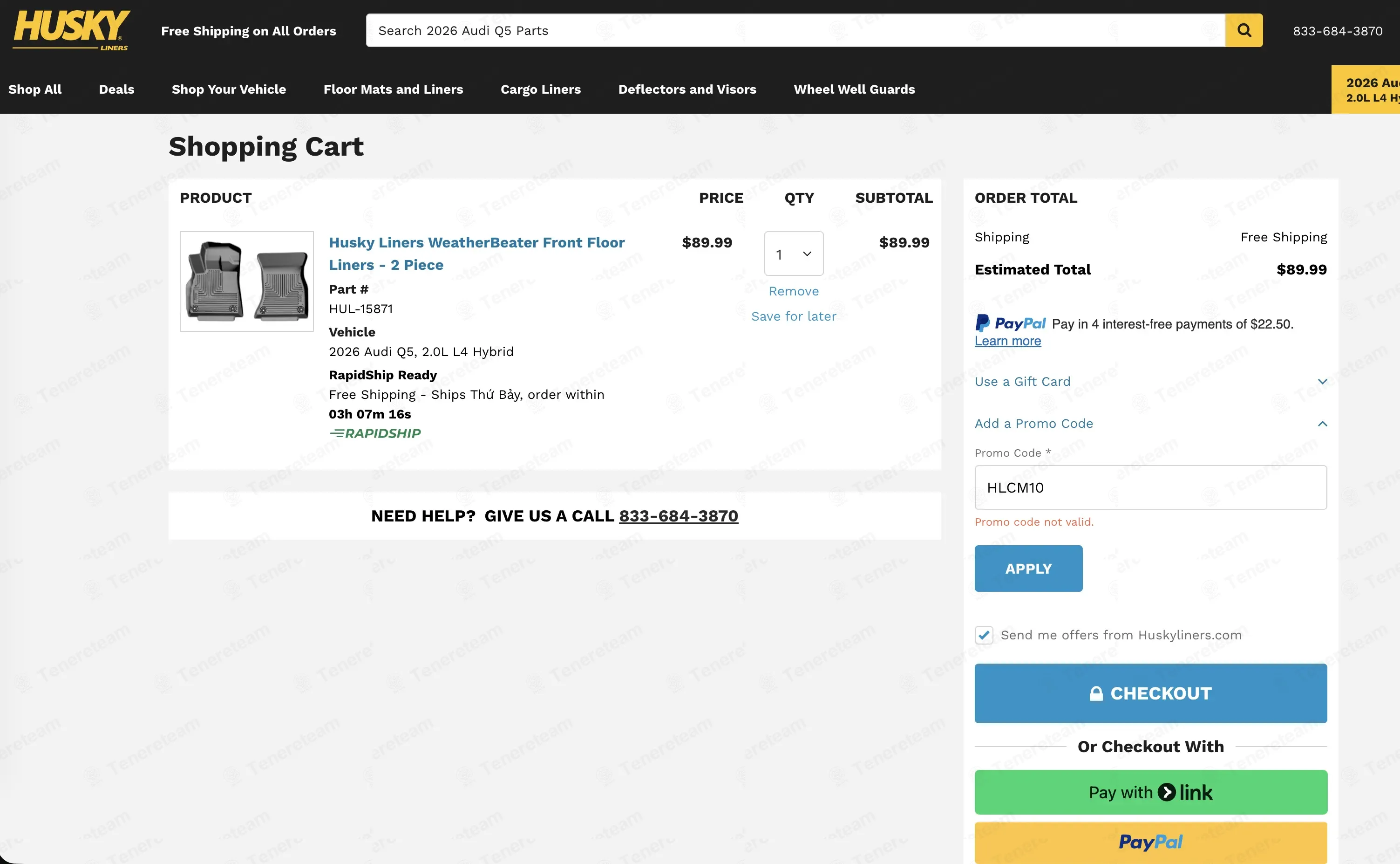 Husky Liners coupon code: 10% off with HLCM10. Tested and valid as 5 months ago.