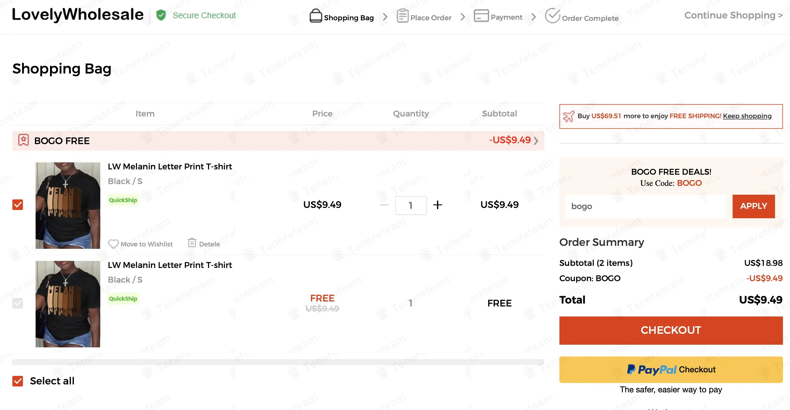 Lovely Wholesale coupon code: 100% off with bogo. Tested and valid as 1 month ago.