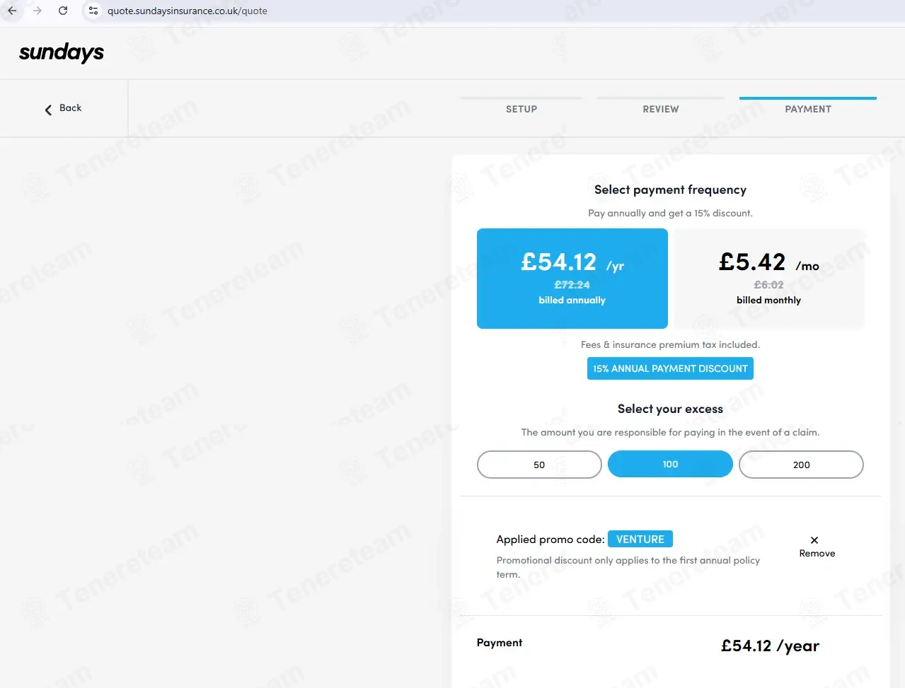 Sundays Insurance UK coupon code: 10% off with VENTURE. Tested and valid as 2 weeks ago.