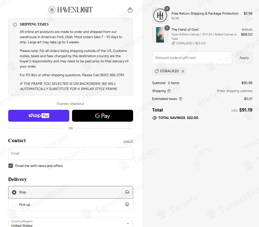 HavenLight coupon code: 20% off with CORALIE20. Tested and valid as 9 months ago.