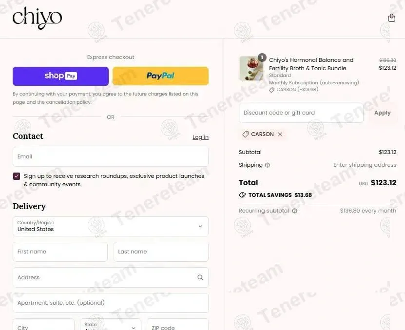 We Are Chiyo coupon code: 10% off with CARSON. Tested and valid as 2 months ago.