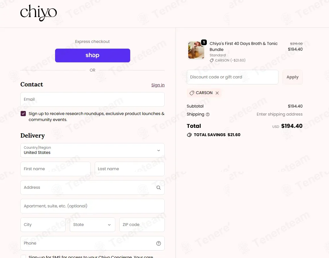 We Are Chiyo coupon code: 10% off with CARSON. Tested and valid as 2 months ago.