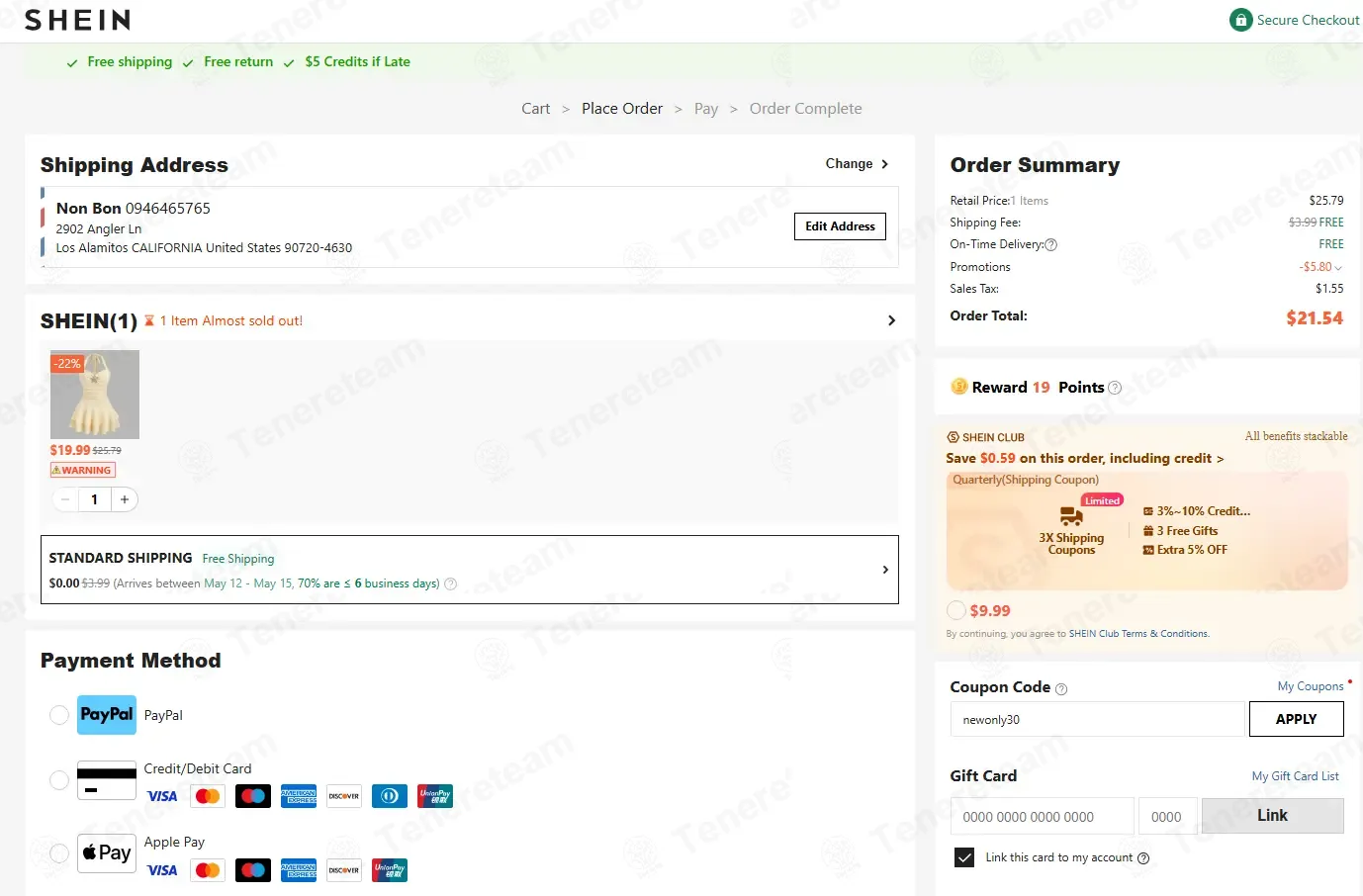 SHEIN coupon code: 30% off with newonly30. Tested and valid as 1 month ago.