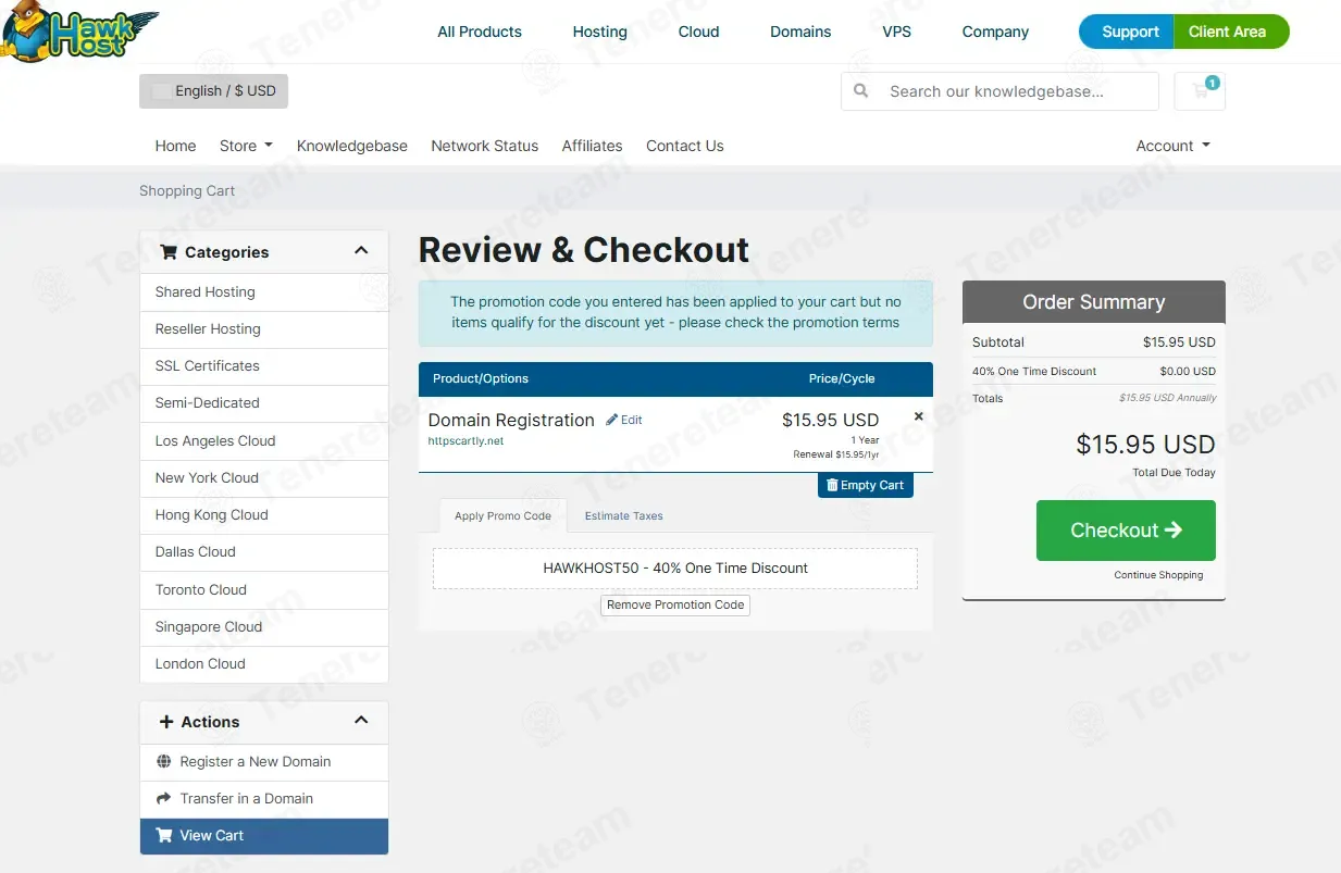 Hawk Host coupon code: 40% off with HAWKHOST50. Tested and valid as 1 day ago.