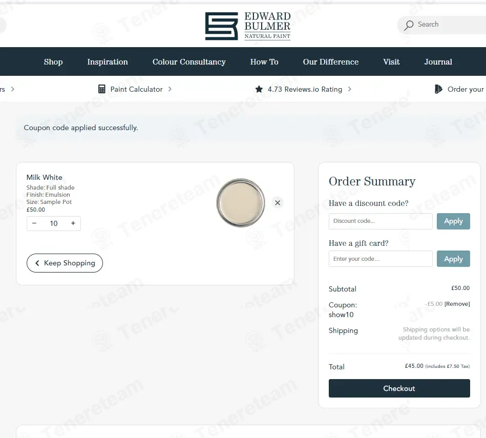 Edward Bulmer Natural Paint apply coupon code