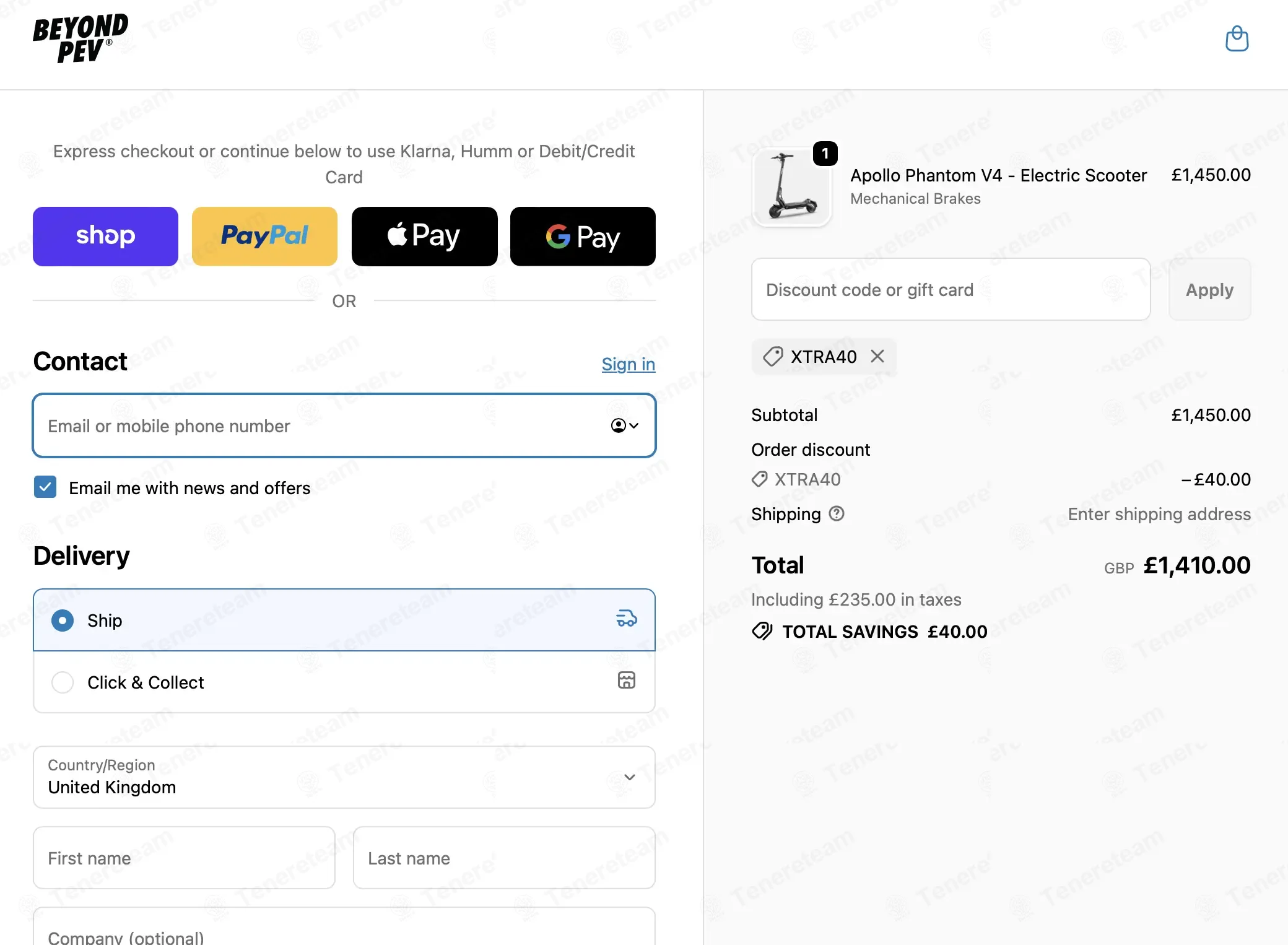 Beyond PEV coupon code: £40 off with XTRA40. Tested and valid as 1 month ago.