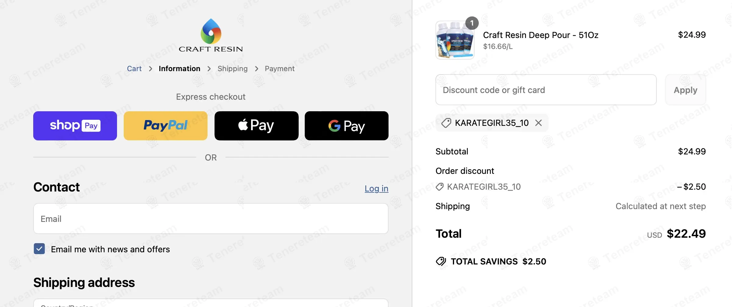 Craft Resin coupon code: 10% off with KARATEGIRL35_10. Tested and valid as 1 year ago.