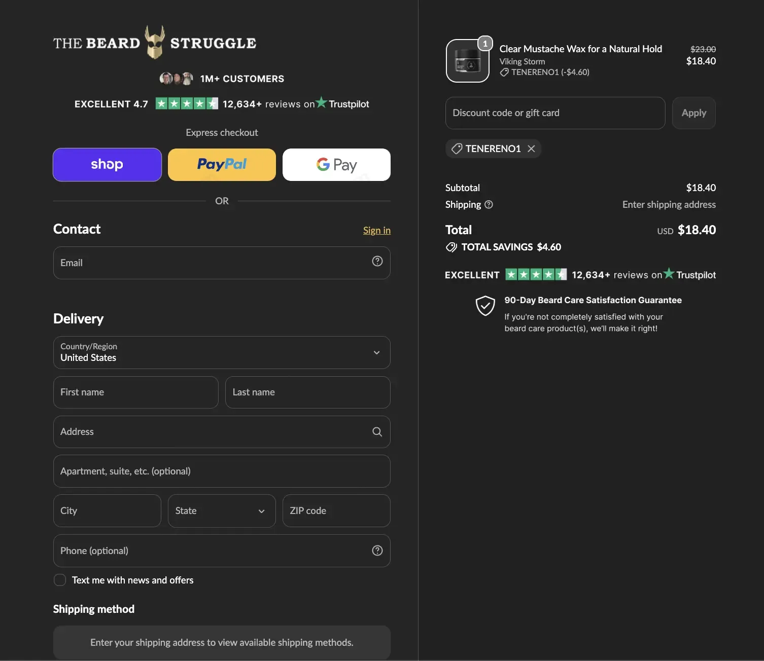 The Beard Struggle coupon code: 20% off with TENERENO1. Tested and valid as 1 month ago.
