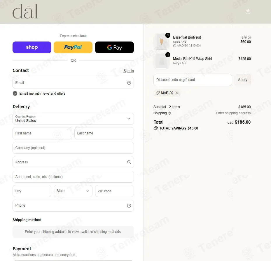 Dal the Label coupon code: 20% off with MADI20. Tested and valid as 3 weeks ago.