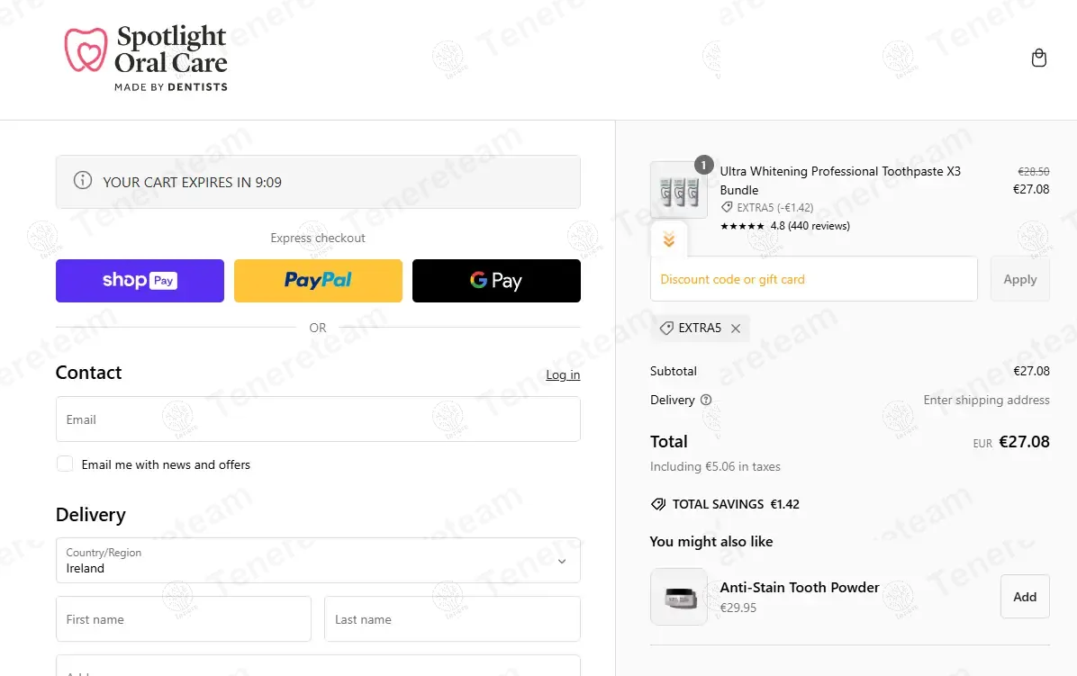 Spotlight Oral Care coupon code: 5% off with EXTRA5. Tested and valid as 9 months ago.