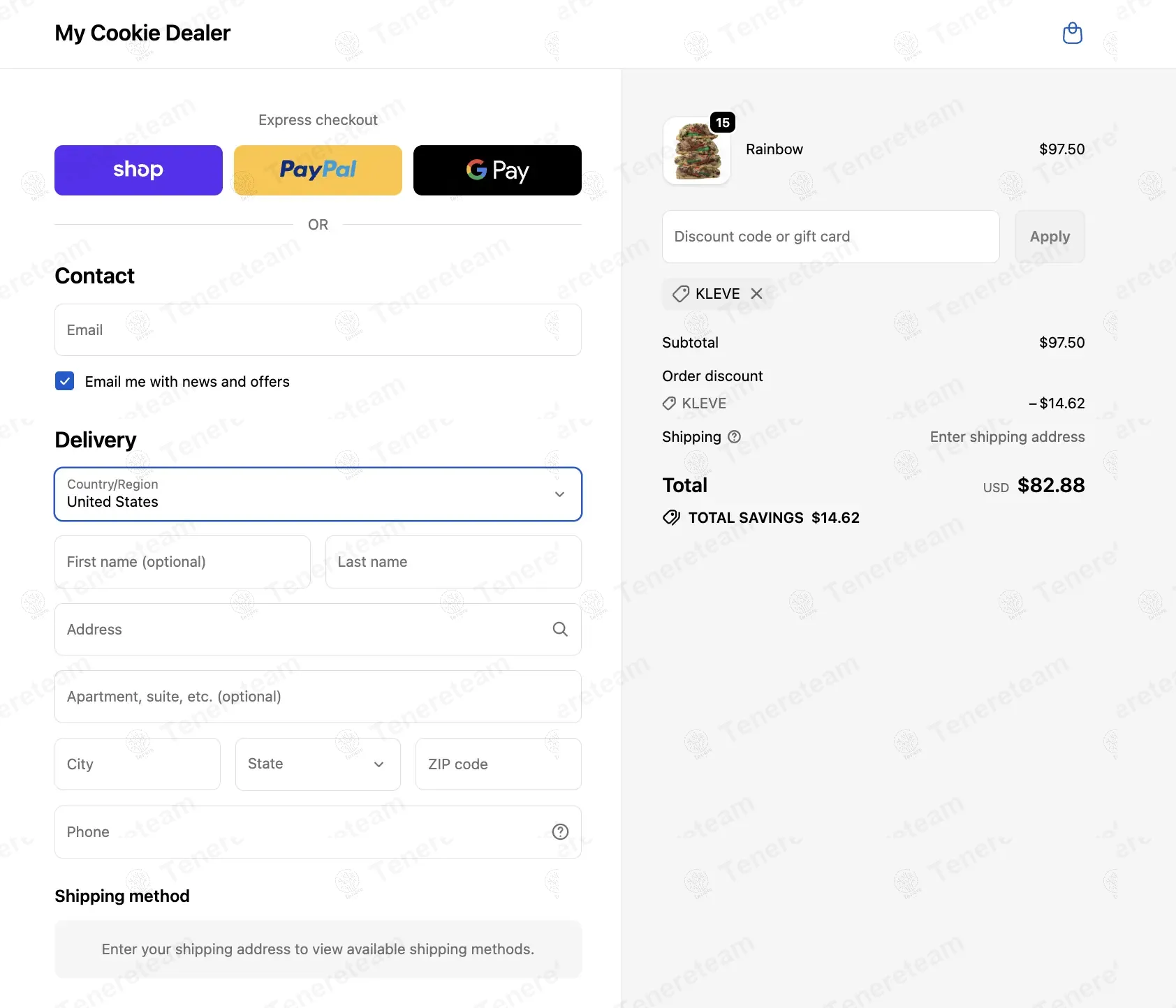 My Cookie Dealer coupon code: 15% off with KLEVE. Tested and valid as 8 months ago.