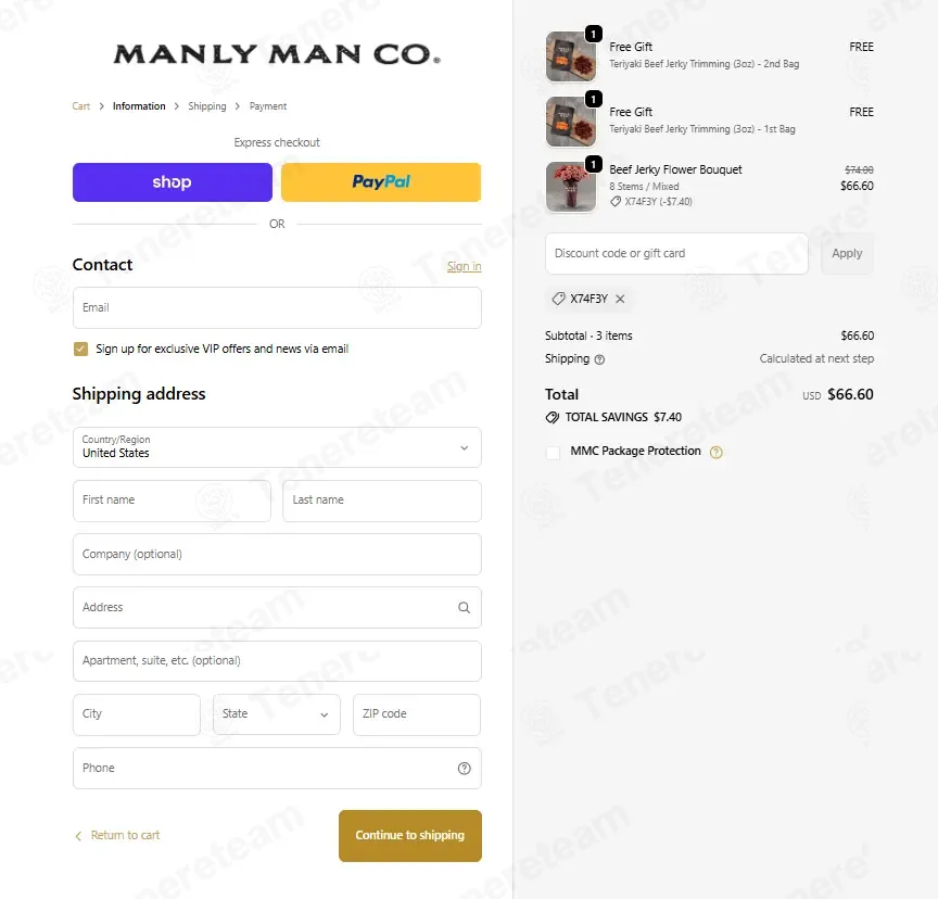 The Manly Man coupon code: 10% off with X74F3Y. Tested and valid as 3 months ago.