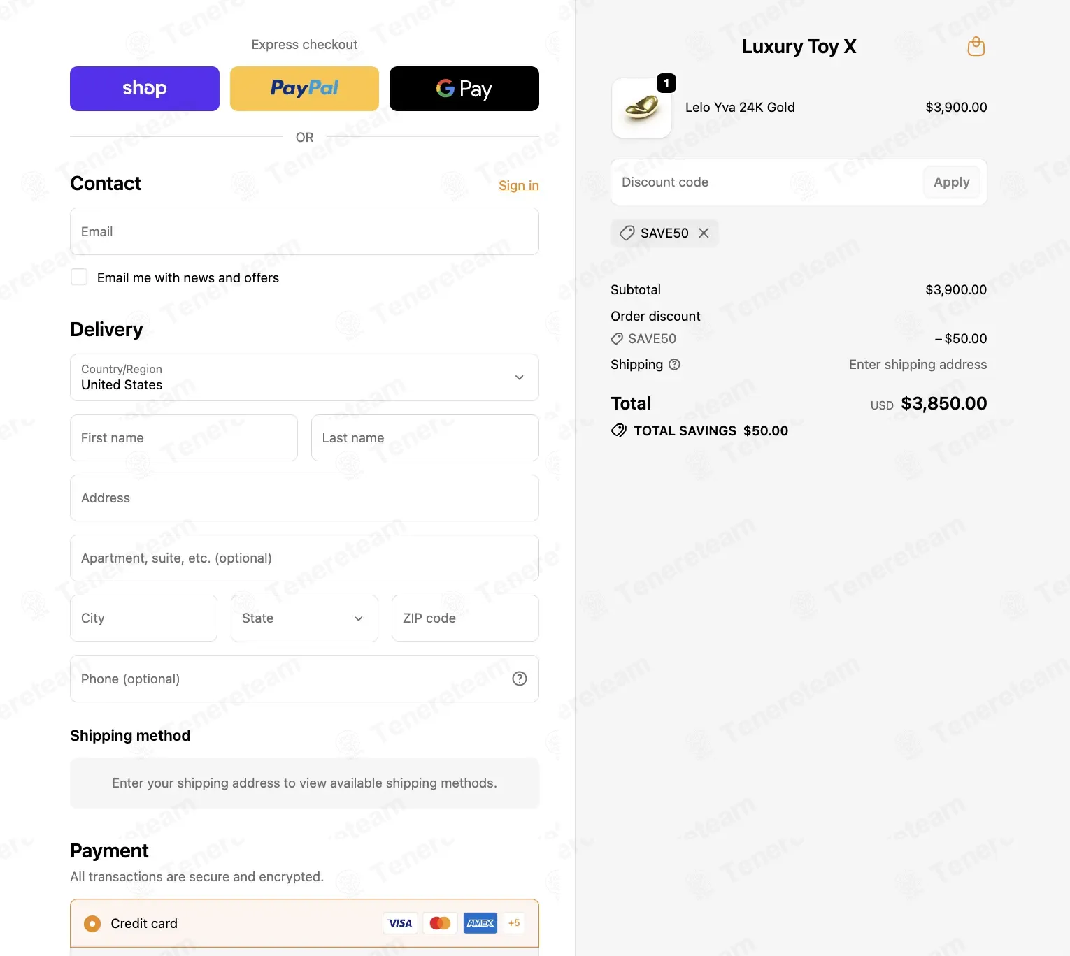 Luxury Toy X coupon code: $50 off with SAVE50. Tested and valid as 1 month ago.