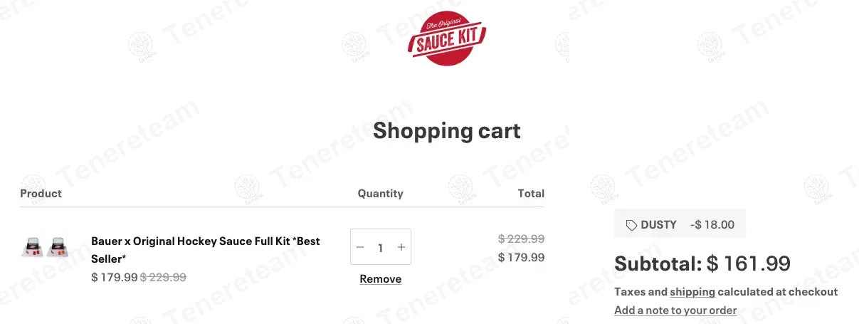 Hockey Sauce Kit coupon code: 10% off with DUSTY. Tested and valid as 1 year ago.