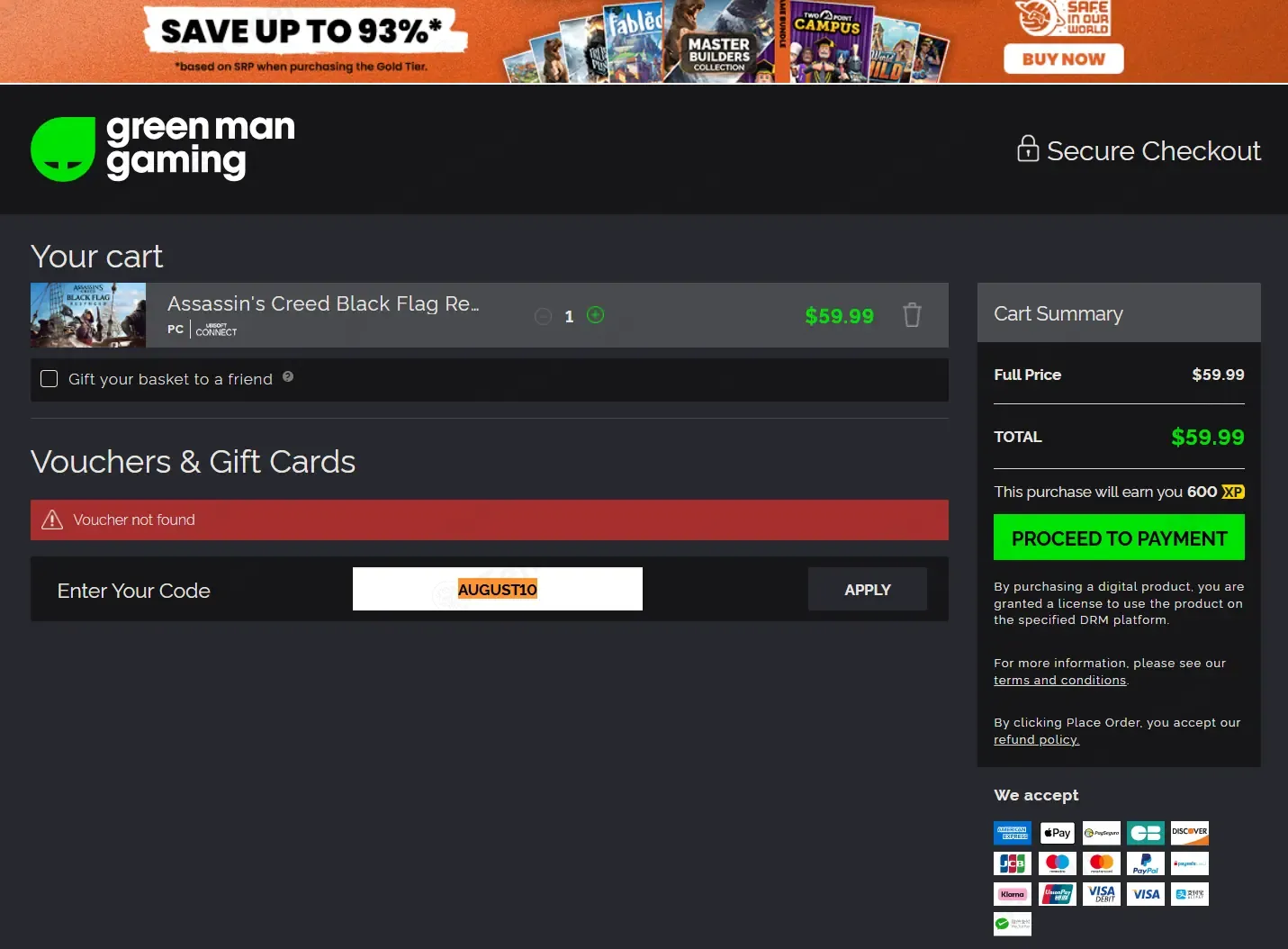 Green Man Gaming coupon code: 10% off with AUGUST10. Tested and valid as 3 weeks ago.