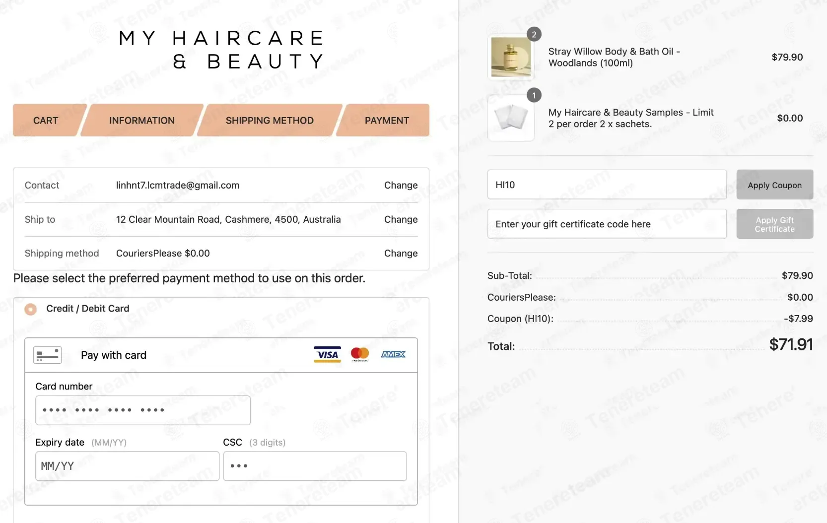 My Haircare AU coupon code: 10% off with HI10. Tested and valid as 1 week ago.