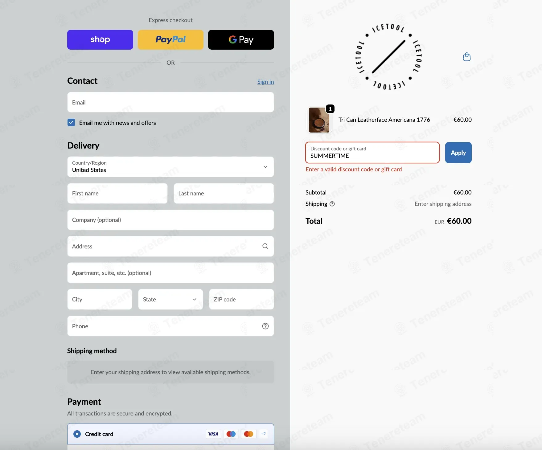 Ice Tool coupon code: 10% off with SUMMERTIME. Tested and valid as 2 months ago.