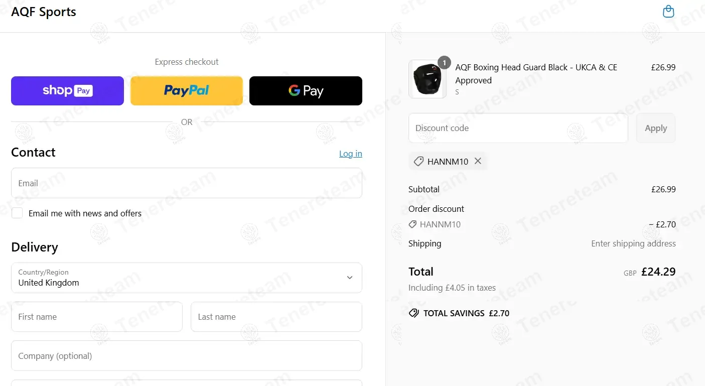 AQF Sports UK coupon code: 10% off with HANNM10. Tested and valid as 1 year ago.