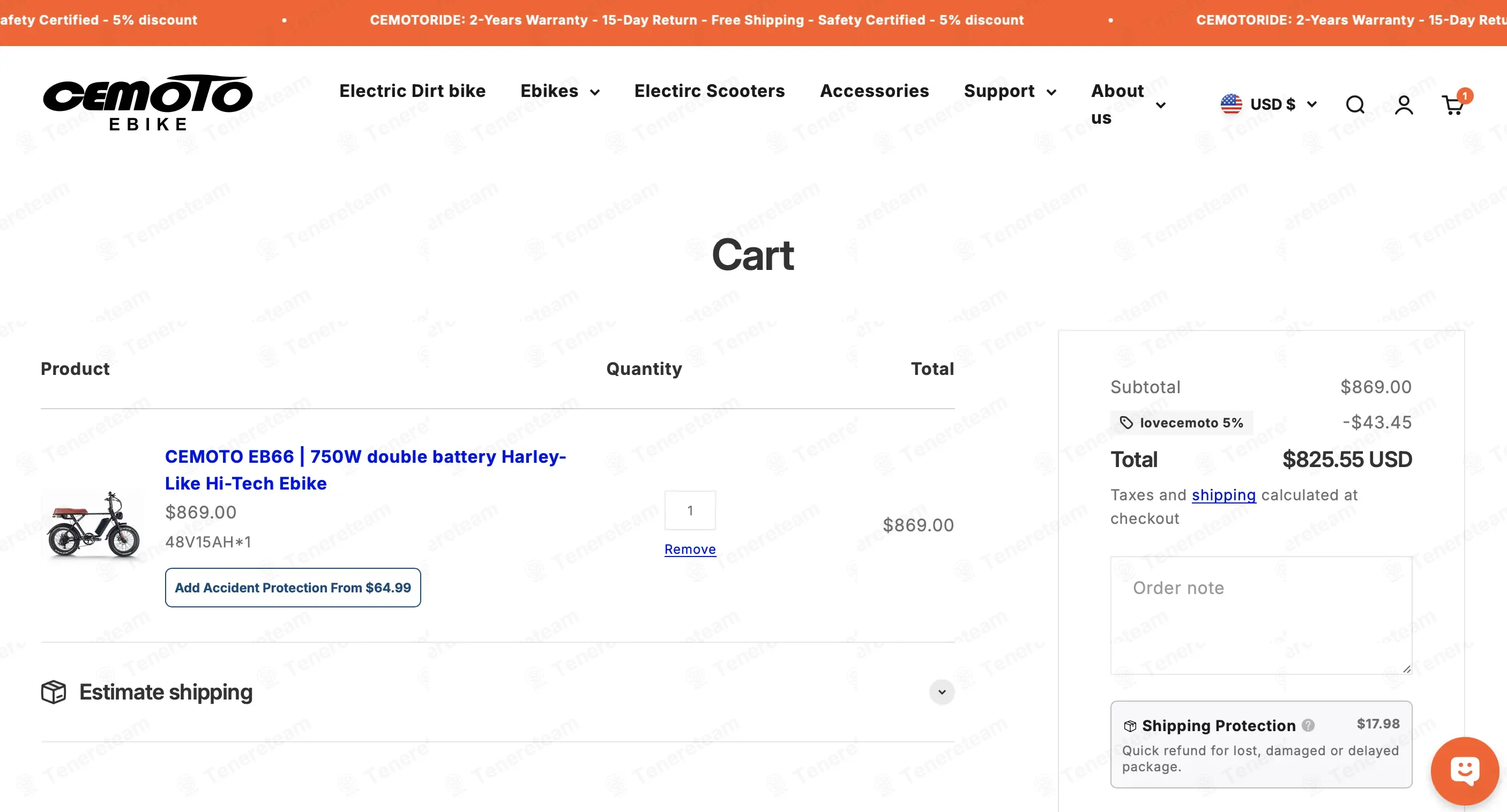 CEMOTORIDE coupon code: 5% off with lovecemoto 5%. Tested and valid as 1 month ago.