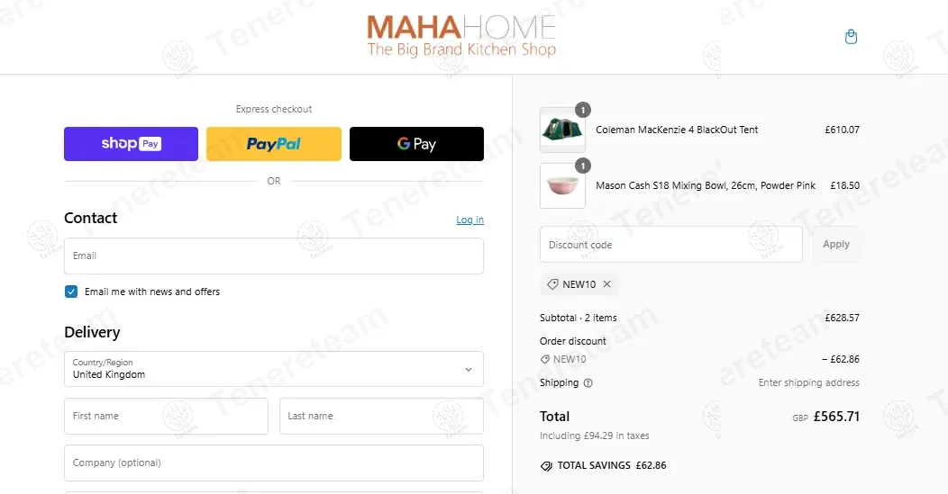 Maha Home coupon code: 10% off with NEW10. Tested and valid as 1 year ago.