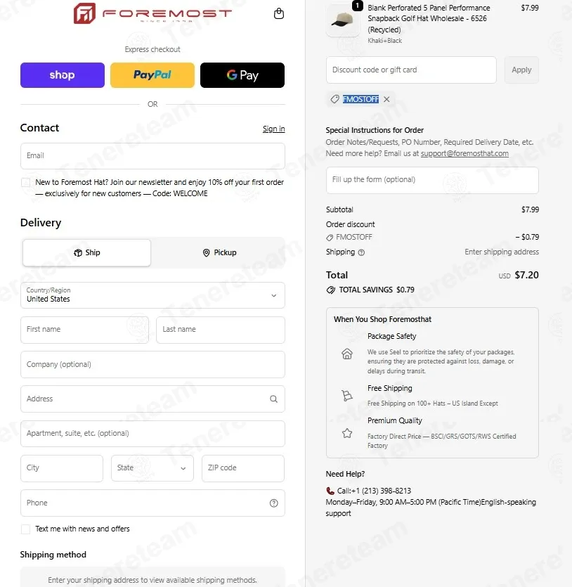 Foremost Hat Shop coupon code: 20% off with FMOSTOFF. Tested and valid as 1 month ago.