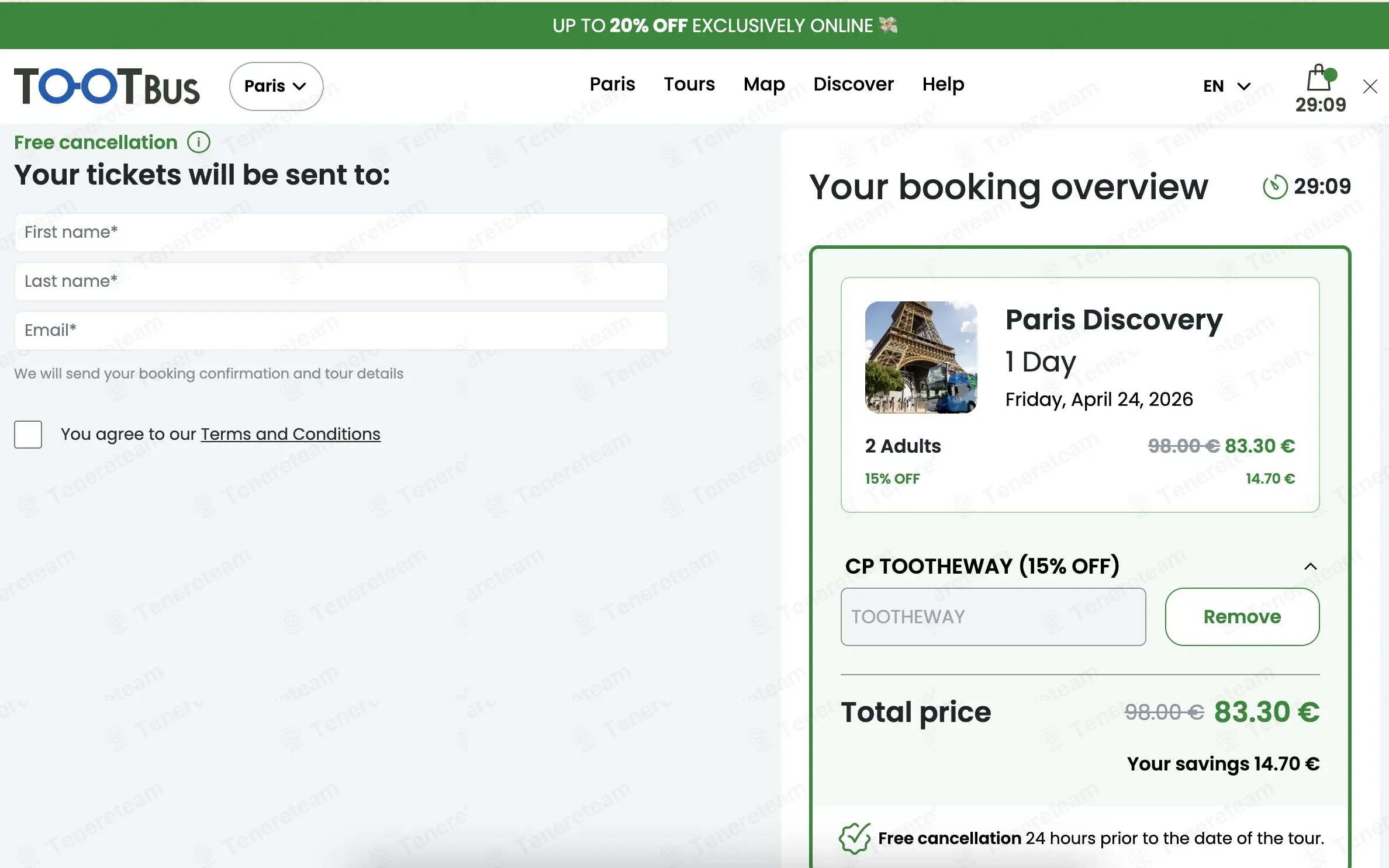 Tootbus coupon code: 15% off with TOOTHEWAY. Tested and valid as 1 month ago.