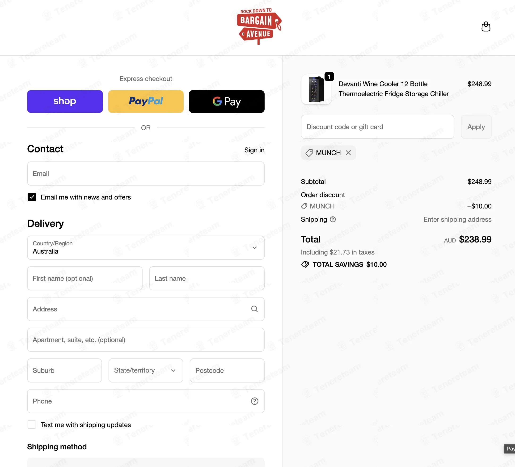 Bargain Avenue coupon code: $10 off with MUNCH. Tested and valid as 1 week ago.