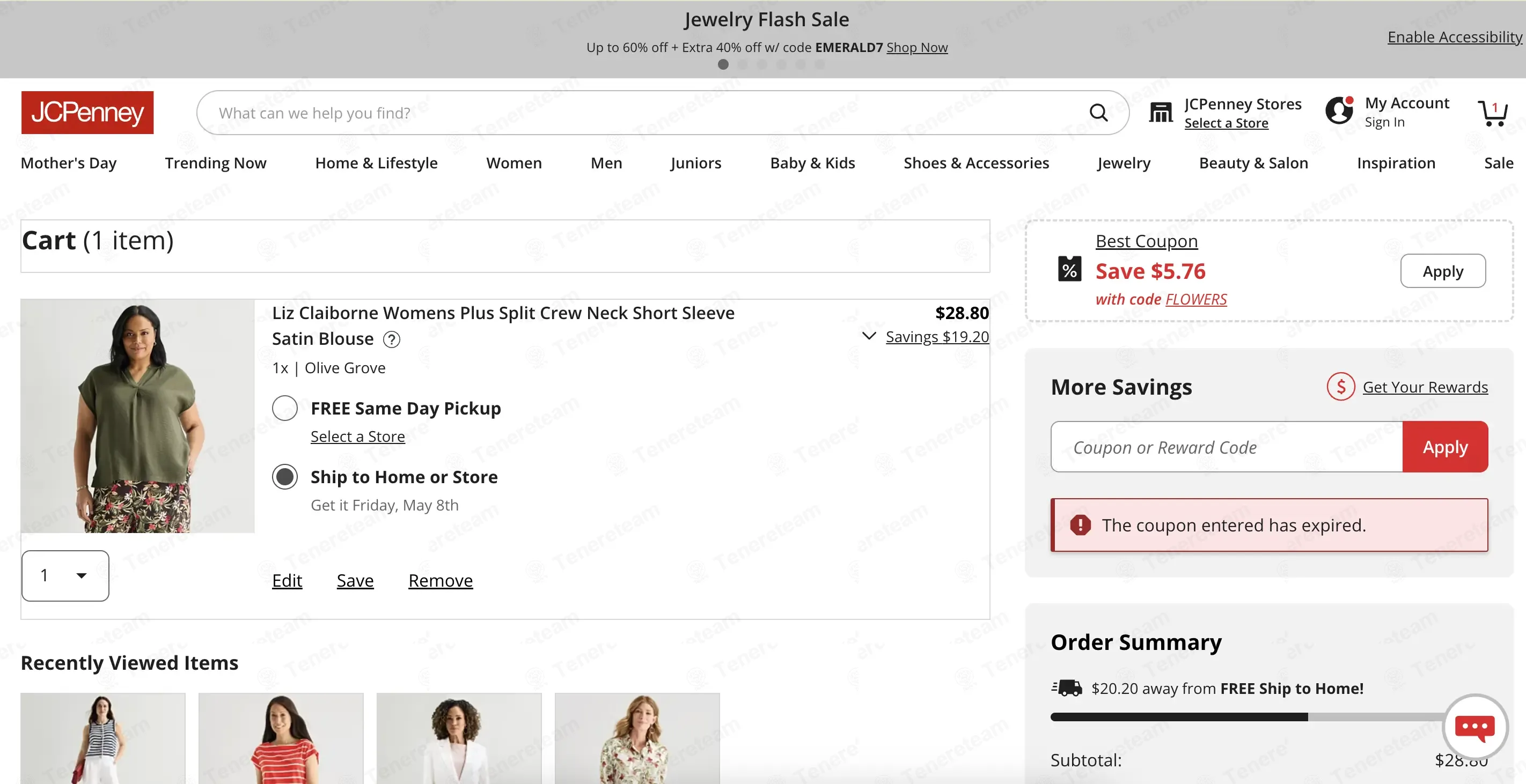 JCPenney coupon code: 40% off with CAMEO. Tested and valid as 2 months ago.