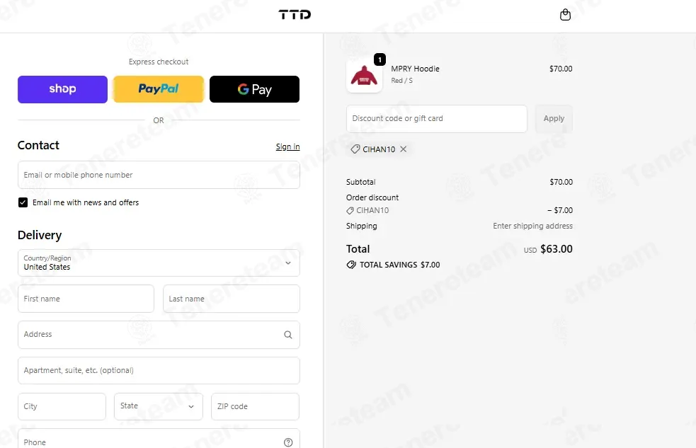 TTD Athletics apply coupon code