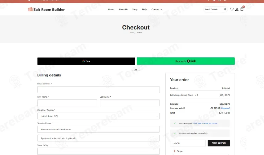Salt Room Builder coupon code: 10% off with sale10. Tested and valid as 5 days ago.