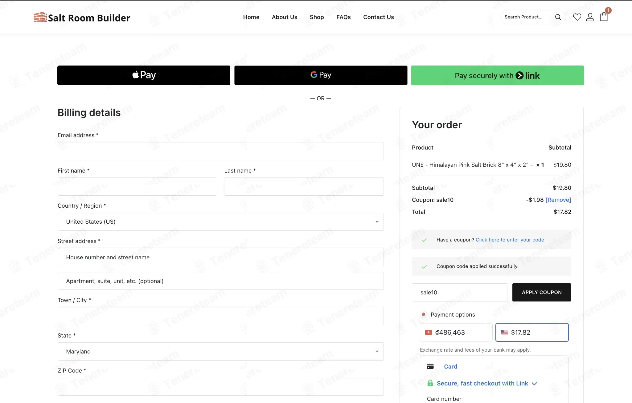 Salt Room Builder coupon code: 10% off with sale10. Tested and valid as 5 days ago.