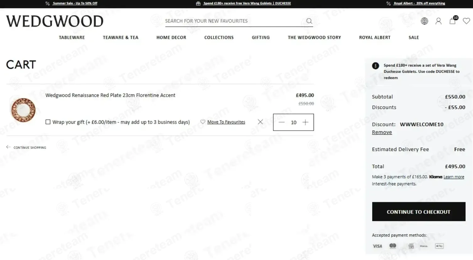 Wedgwood UK coupon code: 10% off with WWWELCOME101. Tested and valid as 3 months ago.