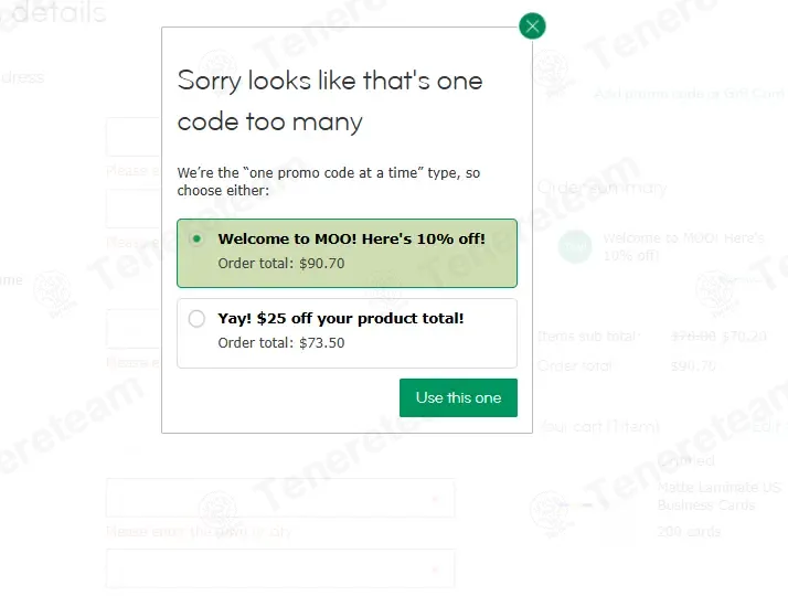 Moo coupon code verified as working at checkout