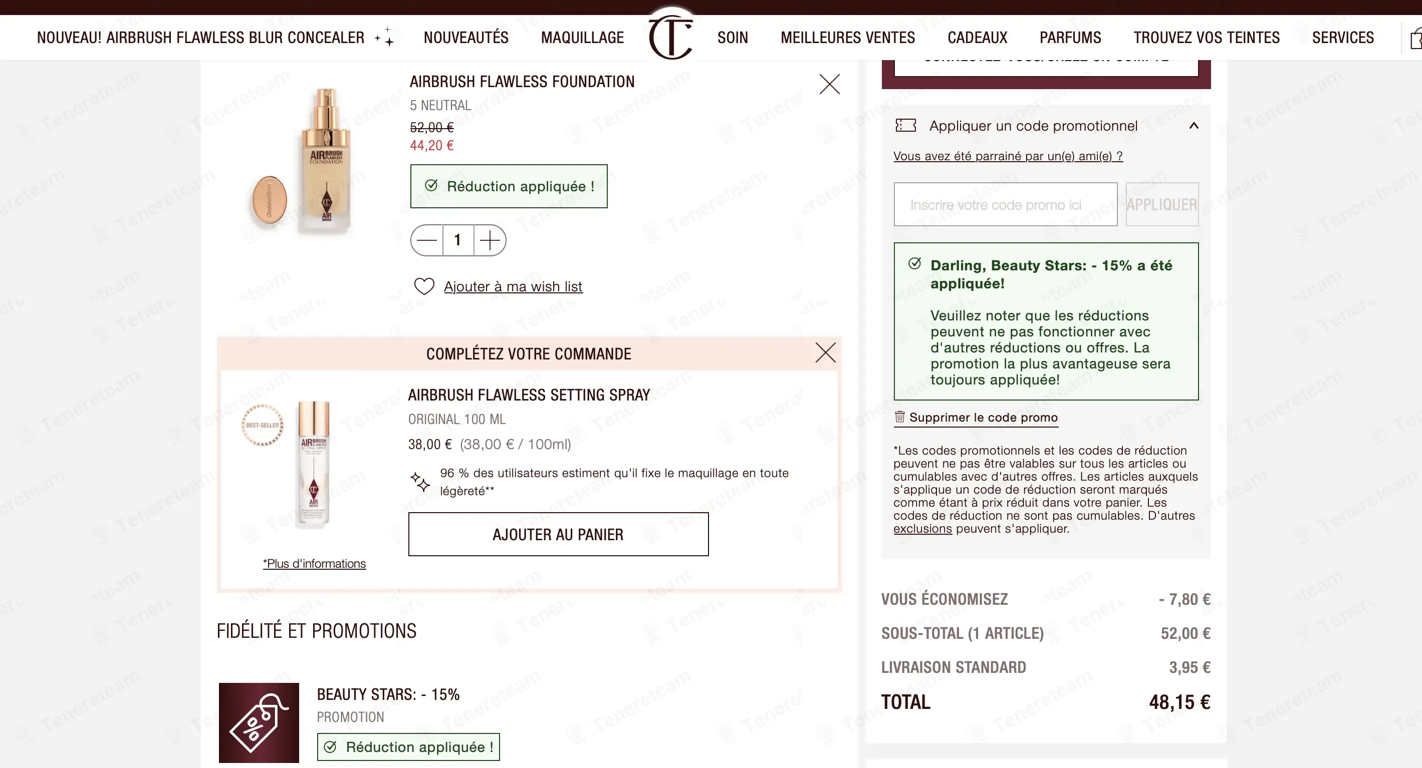 Charlotte Tilbury FR coupon code: 15% off with CT-SOCQ6BDQZKP. Tested and valid as 1 month ago.