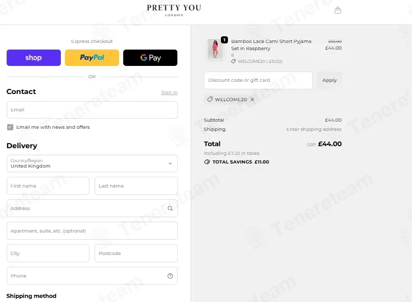 Pretty You London UK apply coupon code