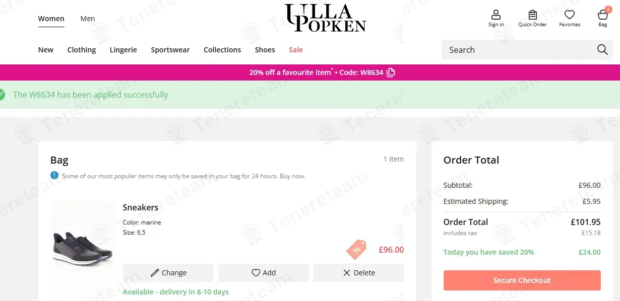 Ulla Popken UK coupon code: 20% off with w8634. Tested and valid as 1 year ago.