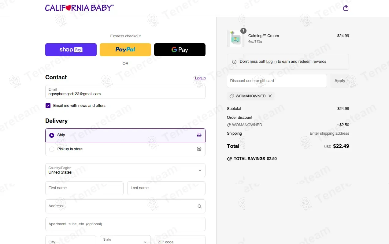California Baby coupon code: 10% off with WOMANOWNED. Tested and valid as 11 months ago.